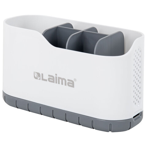 Стакан-органайзер для зубных щеток и пасты, БЕЛЫЙ, 9×19х12 см, LAIMA HOME