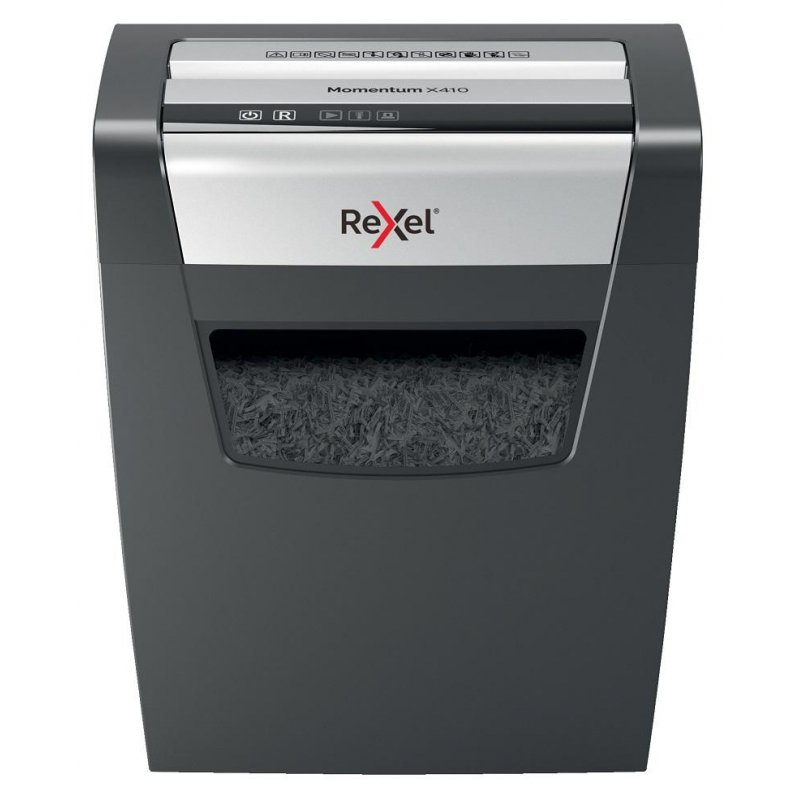 Уничтожитель (шредер) Rexel Momentum X410, 1-3 человека, 4 уровень секретности, фрагменты 4×28 мм, 10 листов, 23 л