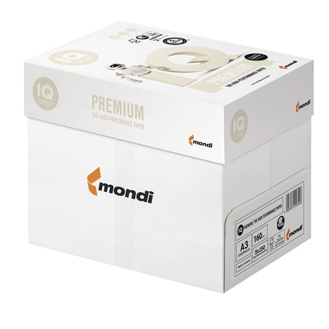Бумага IQ PREMIUM БОЛЬШОЙ ФОРМАТ (297×420 мм), А3, 160 г/м2, 250 л., класс «А», Австрия, белизна 170% (CIE)