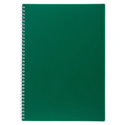 Тетрадь обложка пластик, А4, 80 л., гребень, клетка, HATBER, «VELVET» Зеленая, 081563