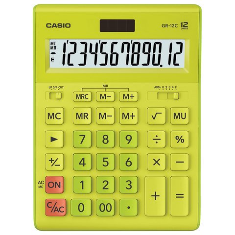 превью Калькулятор настольный Casio GR-12C-GN 12-разрядный салатовый
