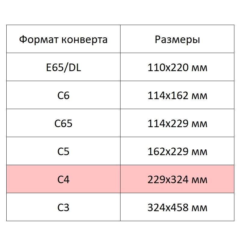 Конверт Куда-Кому С4 декстрин 229×324, 90г/м2 КОМУС 50шт/уп