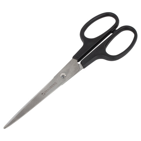 Ножницы BRAUBERG «Standard» 180 мм, классической формы, черные, 237096