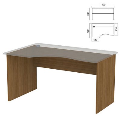 Стол эргономичный ЧАСТЬ 2 «Арго»1400×900х760 ммлевый/правыйорех