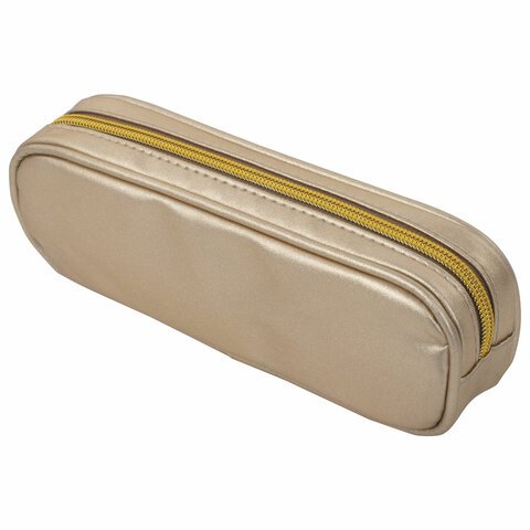 Пенал-косметичка BRAUBERG SPARKLE на молниимягкийзолотистый22×4х7 см270050
