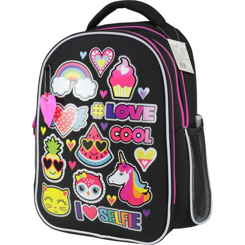 Рюкзак школьный ортопедический MagTaller B-Cool Stickers черный ...