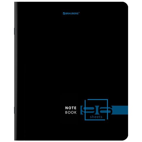 Тетради ДЭК А5 96 л. КОМПЛЕКТ 5 шт., BRAUBERG скоба, клетка, глянцевый лак, «Dark»