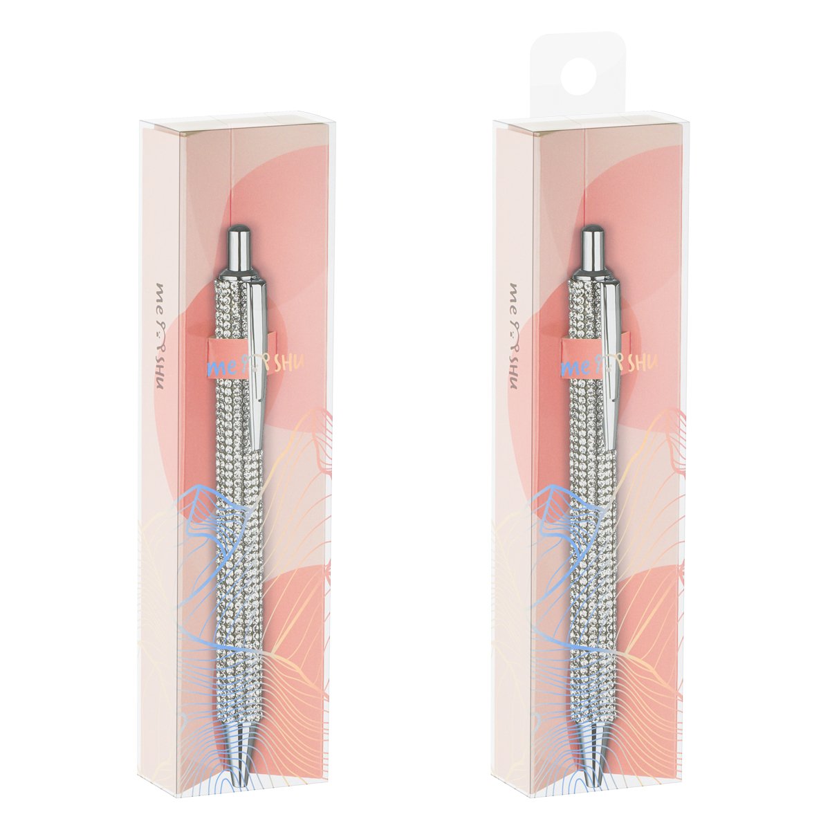 Ручка шариковая автоматическая MESHU «Ice diamond» синяя, 1.0мм