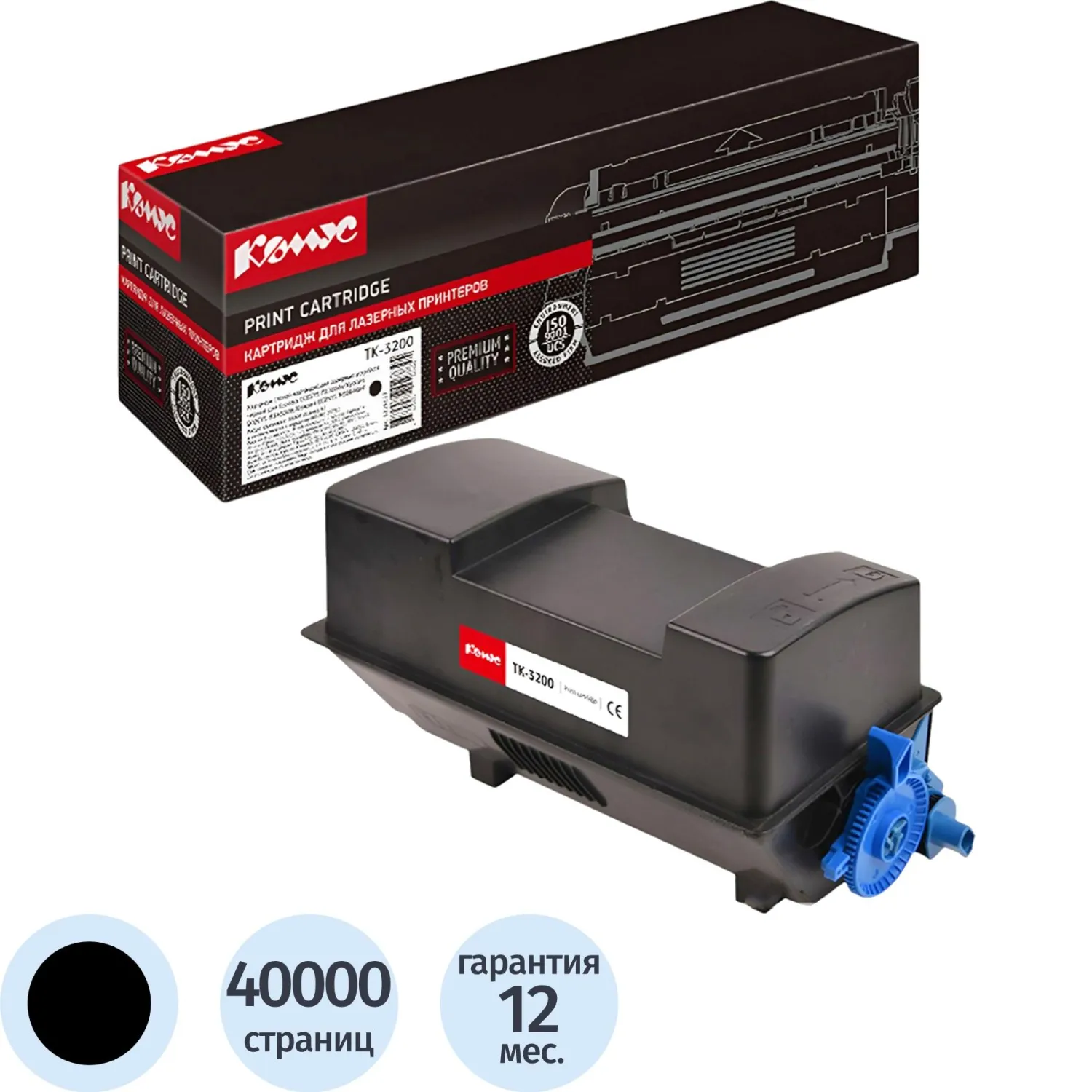 превью Тонер-картридж Комус TK-3200 1T02X90NL0 для Kyocera чёрный совместимый