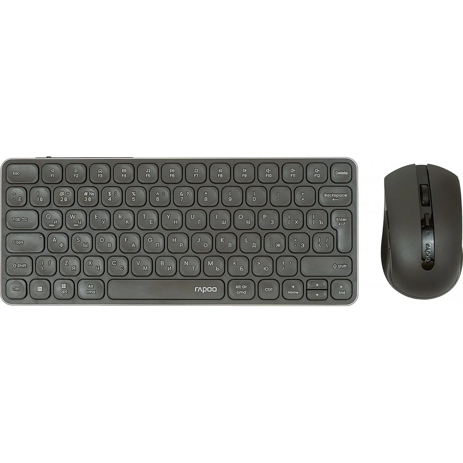 превью Набор клавиатура+мышь RAPOO беспроводная 9050S, цв. Dark Grey