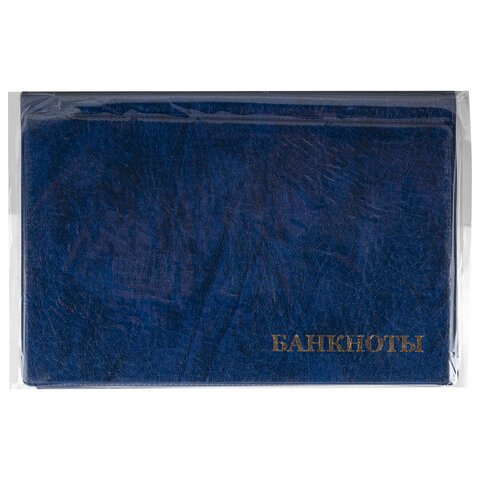 Альбом нумизмата для 24 бон (купюр), 125×185 мм, ПВХ, синий, STAFF