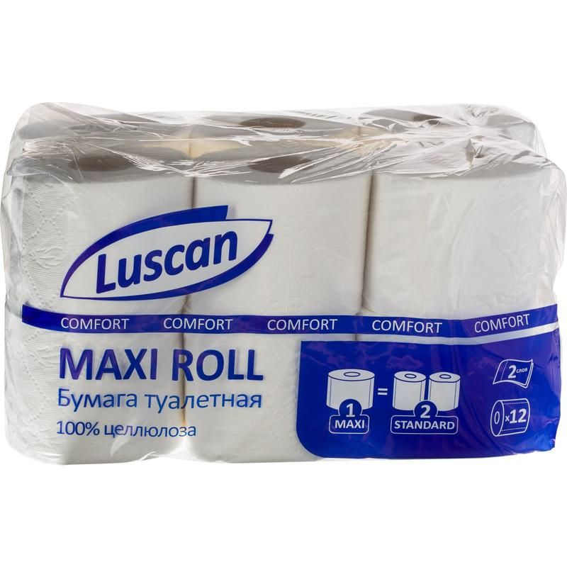превью Бумага туалетная Luscan Comfort Max 2-слойная белая ( 12 рулонов в упаковке)