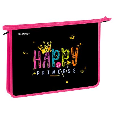 Папка для тетрадей 1 отделение, А4 Berlingo «Candy Princess», 340×245×40 мм, пластик, на молнии