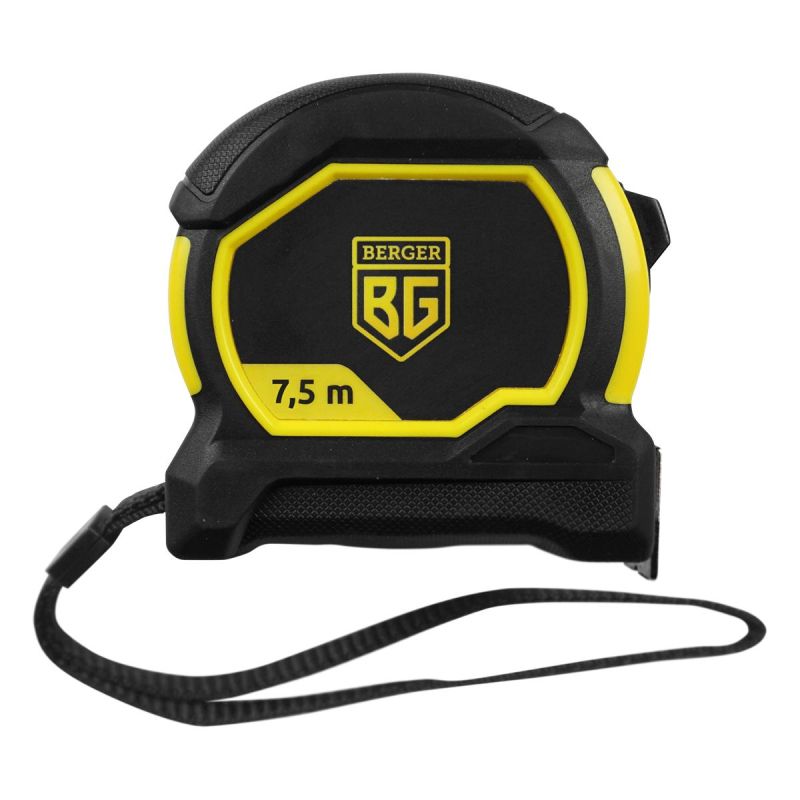 Рулетка ударопрочная 7.5мx25мм с магнитным зацепом BERGER BG1353