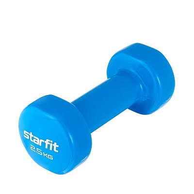 Гантель виниловая STARFIT DB-101 2.5 кг, синий., ЦБ-00001449