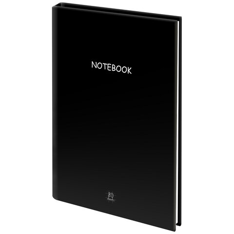 превью Блокнот БОЛЬШОЙ ФОРМАТ (205×290 мм) А4, 80 л., твердый, клетка, STAFF, «Black»