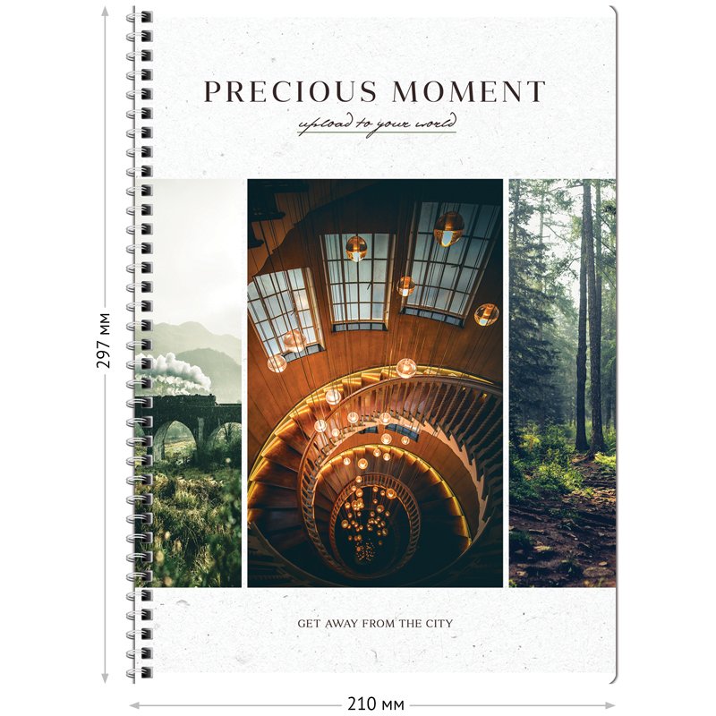 Тетрадь 80л., А4, клетка на гребне ArtSpace «Стиль. Precious moments», ВД-лак
