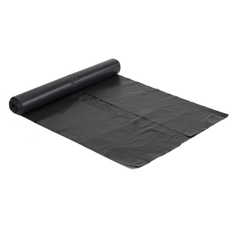 Мешки для мусора 120 л, черные, в рулоне 10 шт., ПВД, 40 мкм, 70×110 см (±5%), особо прочные, ЛАЙМА