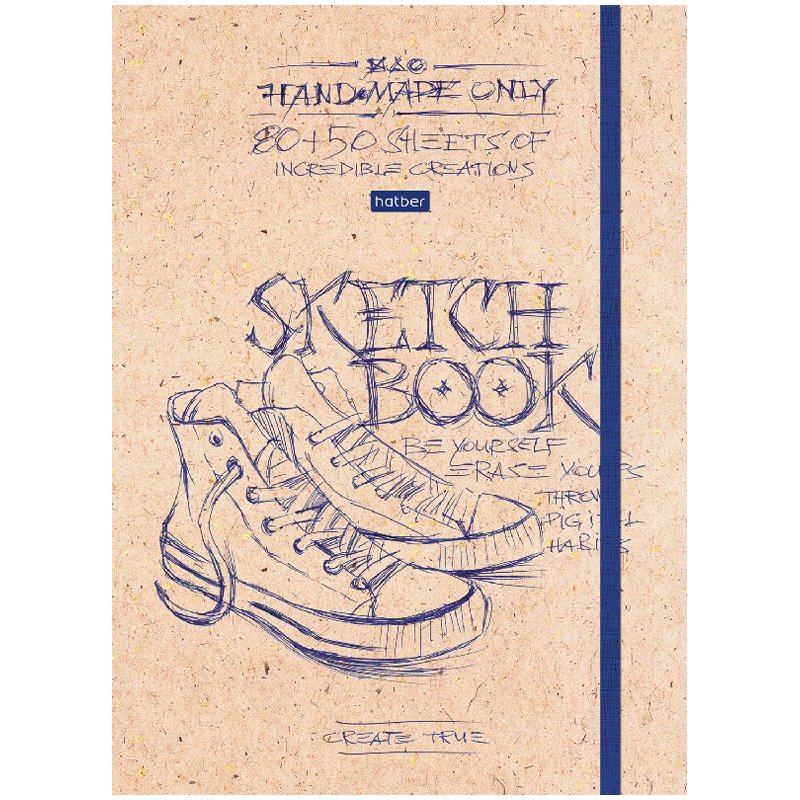 Скетчбук-тетрадь для эскизов, комбинированный блок, 100 г/м2, 80-50 л., «Чернила», 80-50Тт5Aгрз_17172