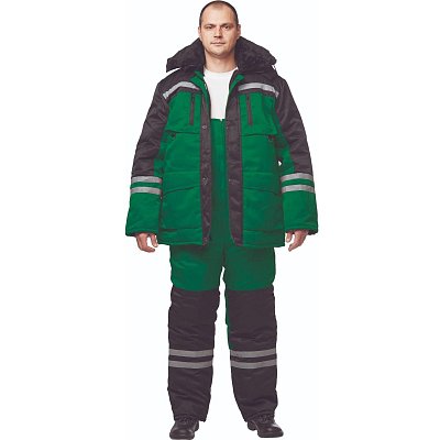 Костюм рабочий зимний муж з03-КПК зел/черн (р.60-62) 182-189