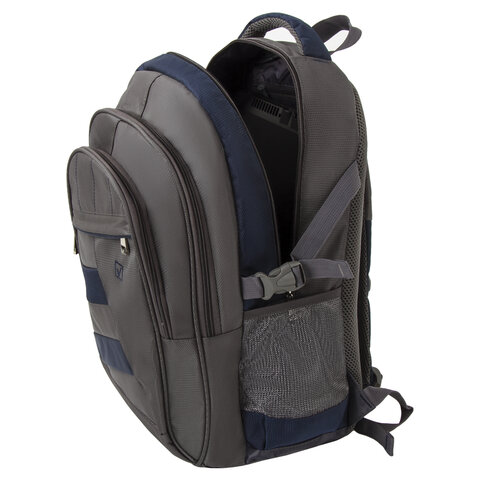 Рюкзак BRAUBERG «MainStream 2», 35 л, размер 45×32×19 см, ткань, серо-синий