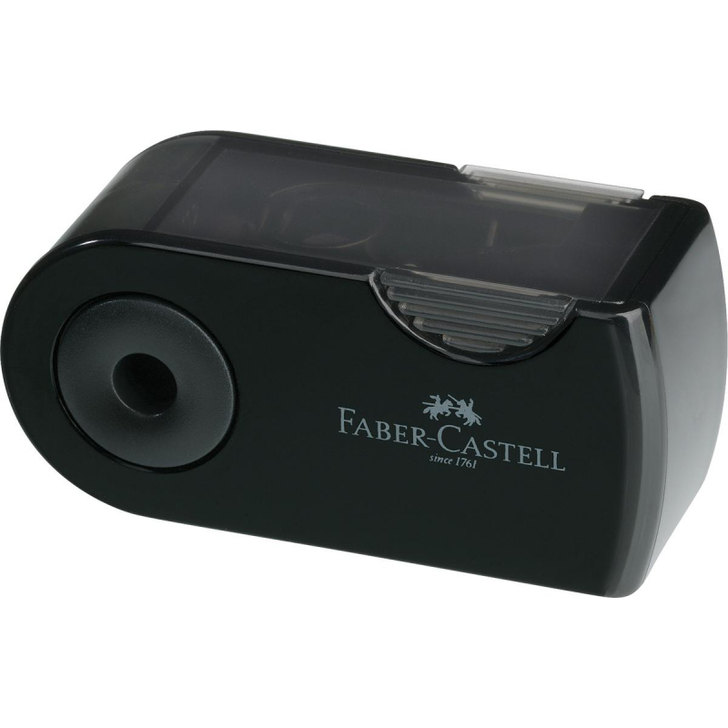 Точилка пластиковая Faber-Castell «Sleeve Mini», 1 отверстие, контейнер, черная