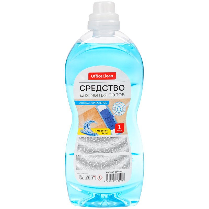 превью Средство для мытья полов OfficeClean «Антибактериальное. Морской бриз», 1л