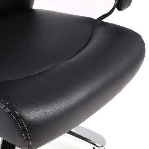 Кресло офисное BRABIX PREMIUM «Total HD-006», НАГРУЗКА до 180 кг, экокожа, хром, черное, 531933
