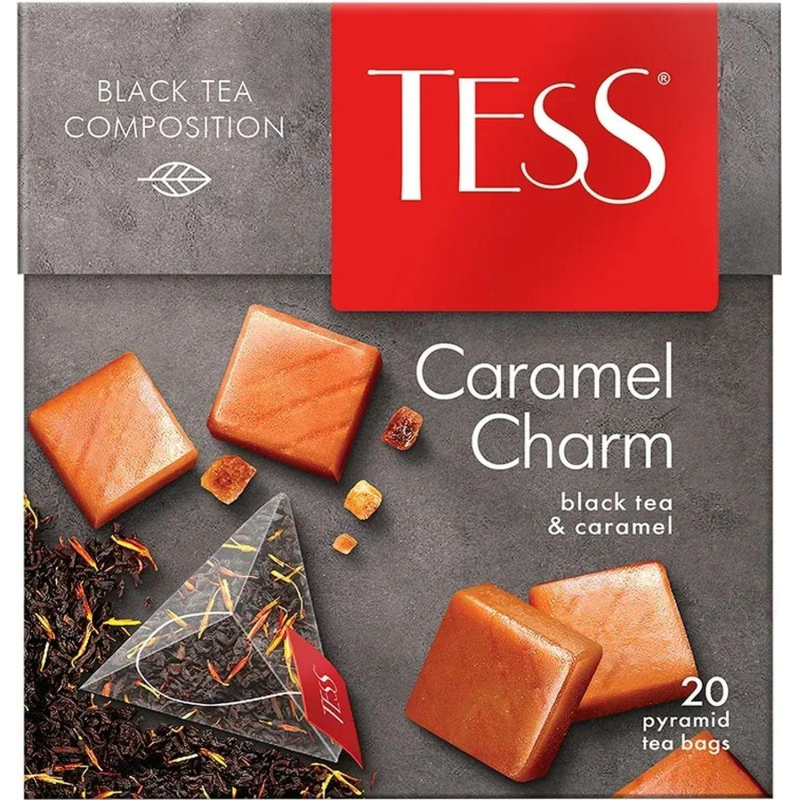превью Чай Tess Caramel charm черный с добавками, 1.8гх20пир 0883-12
