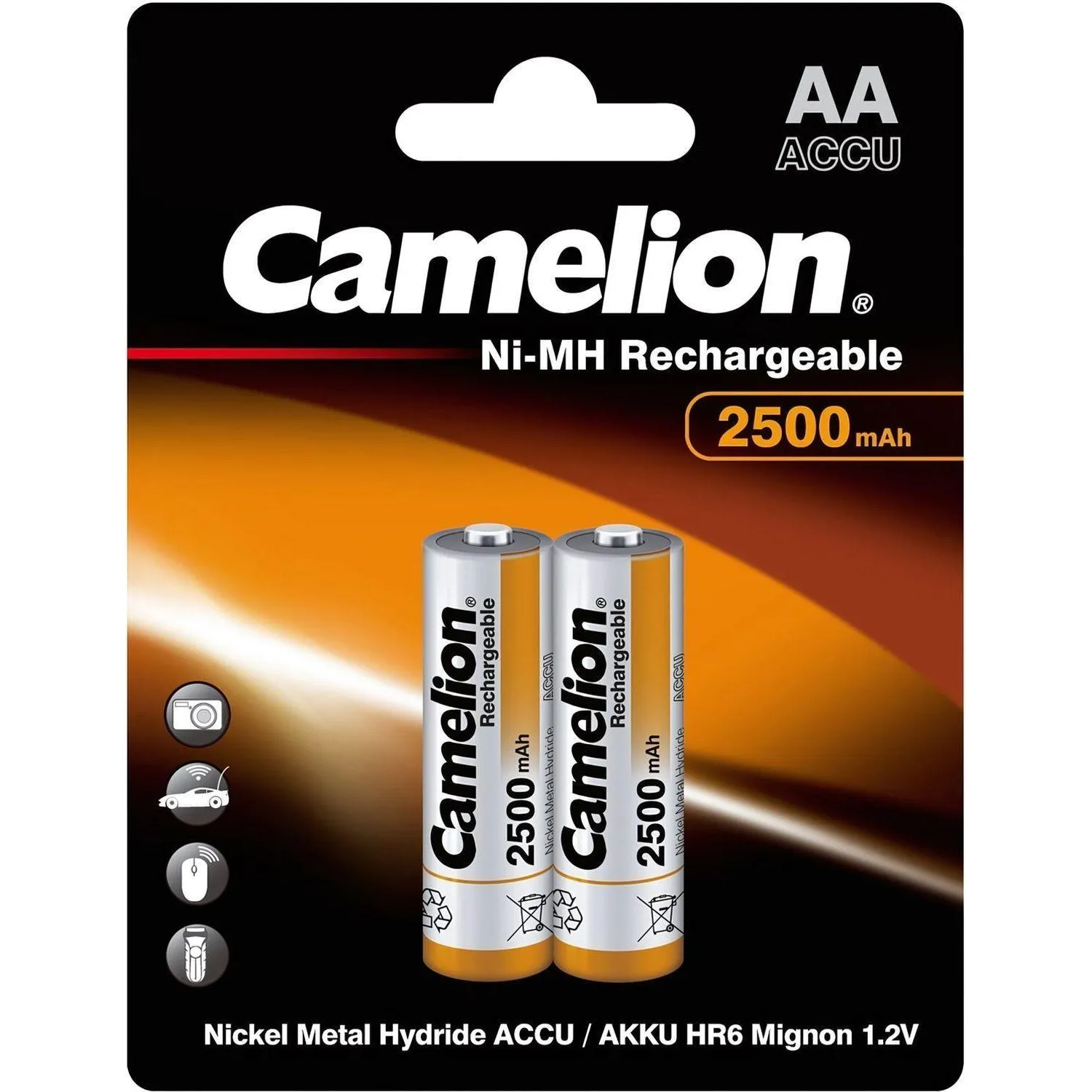 превью Аккумулятор AA 2500 мАч Camelion 2 штуки в упаковке Ni-Mh (6107)