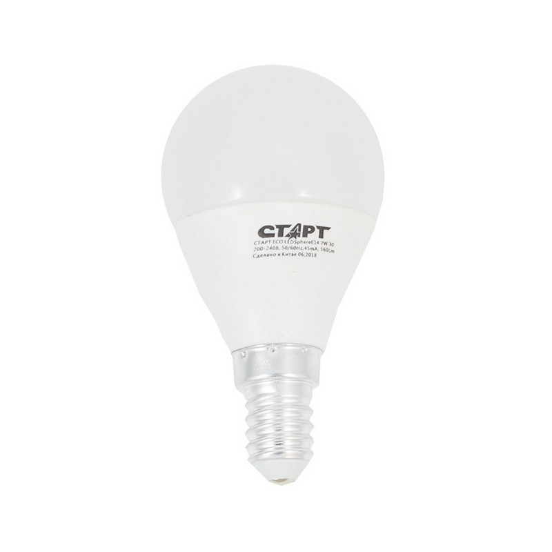 Лампа светодиодная Старт ECO E14 7W 2700K теплый белый свет