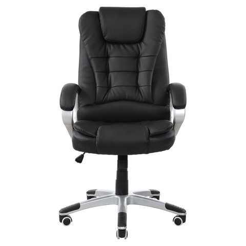 Кресло офисное BRABIX «Comfort MS-003»6 массажных модулейэкокожачерное532521
