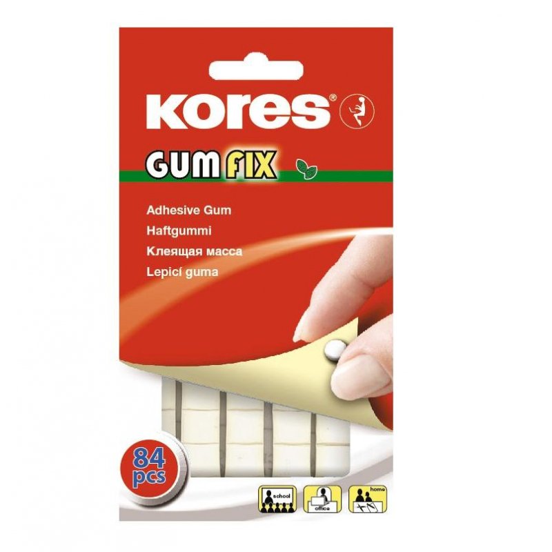 Клейкая лента Kores Gum Fix (белая, 84 шт/уп)