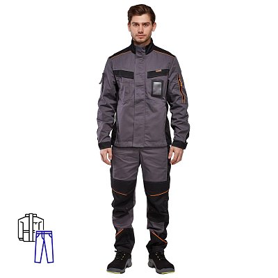 Куртка рабочая летняя мужская Nайтстар Алькор серая/черная (размер 48-50, рост 170-176)