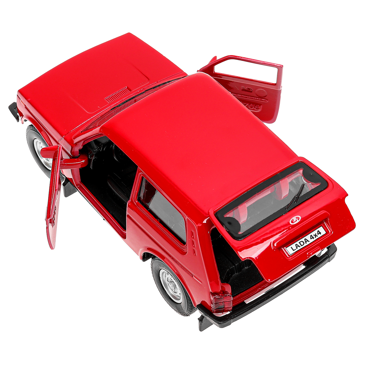Машина игрушечная Технопарк «Lada 4×4», LADA, металл., 12см, красный, инерционная, с подвижными элементами