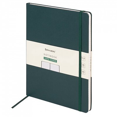 Блокнот БОЛЬШОЙ ФОРМАТ (180×250 мм) В5, BRAUBERG ULTRA, балакрон, 80 г/м2, 96 л., клетка, темно-зеленый