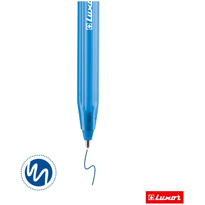 Ручка шариковая Luxor «InkGlide 100 Icy» синяя, 0.7мм, трехгран. 