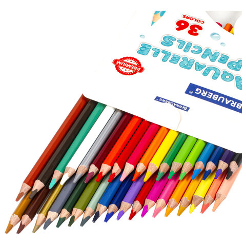 Карандаши цветные акварельные BRAUBERG PREMIUM AQUARELLE36 цветовгрифель мягкий 4 мм181674
