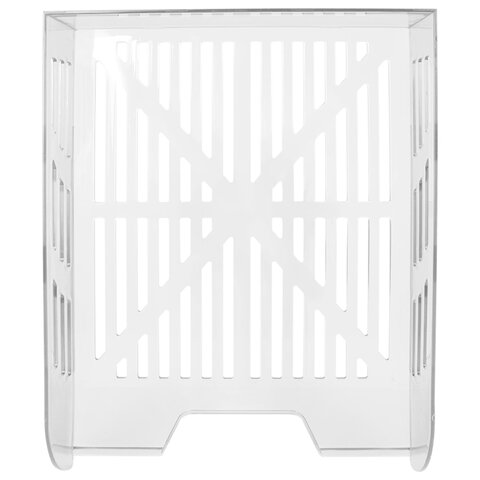 Лоток горизонтальный для бумаг BRAUBERG ECO, 330×245х65 мм, сетчатый, прозрачный