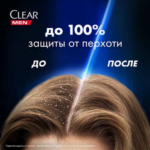 Шампунь против перхоти 400мл CLEAR MEN «Ледяная свежесть»ш/к 44466