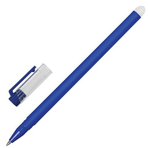 Ручка стираемая гелевая STAFF ERASE, СИНЯЯ, + 5 сменных стержней, узел 0.5 мм, линия письма 0.35 мм