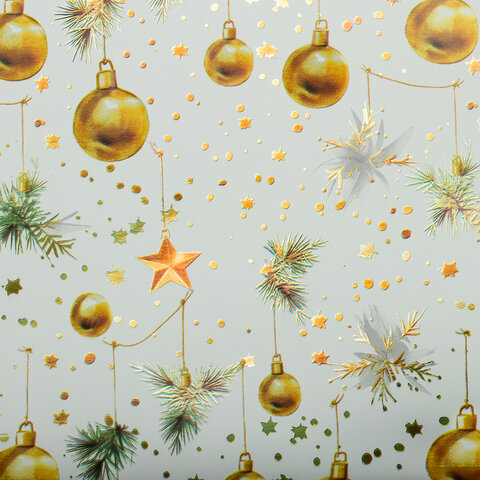 Бумага упаковочная новогодняя НАБОР 3 шт. «Golden XMAS»С ЭФФЕКТАМИ70×100 смЗОЛОТАЯ СКАЗКА592188