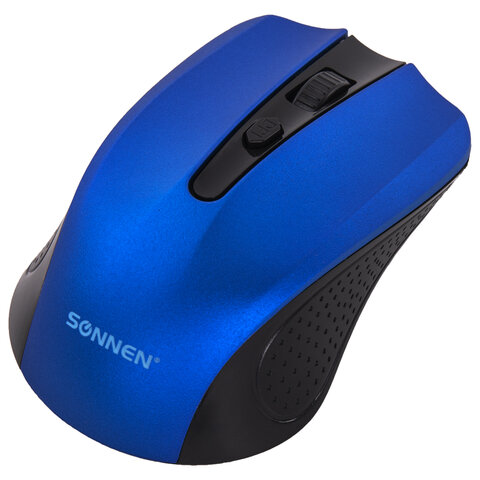 Мышь беспроводная SONNEN V99, USB, 800/1200/1600 dpi, 4 кнопки, оптическая, синяя