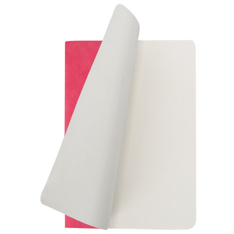 Тетрадь 60 л. без линовки обложка кожзам под замшу, сшивка, B5 (179×250мм), КОРАЛЛОВЫЙ, BRAUBERG CAPRISE