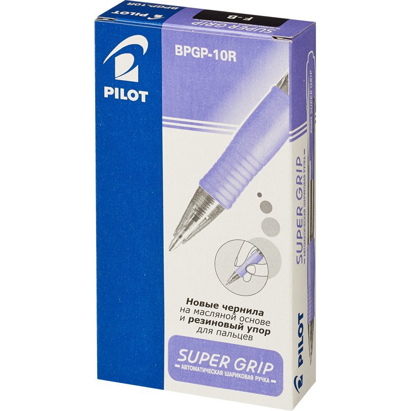 Ручка шариковая PILOT BPGP-10R-F авт.резин.манжет.черная 0,32мм