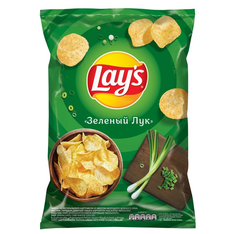 Чипсы картофельные Lay's молодой зеленый лук 150 г