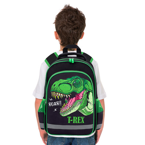 Рюкзак ПИФАГОР SCHOOL, 1 отделение, 3 кармана, «Dino roar», 38×28×14 см
