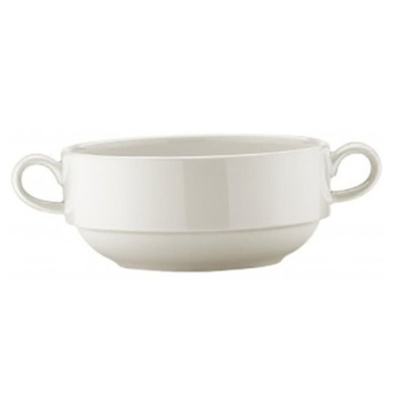 Чаша для бульона с ручками, фарфор, V350 мл., d120мм., белая, 62733