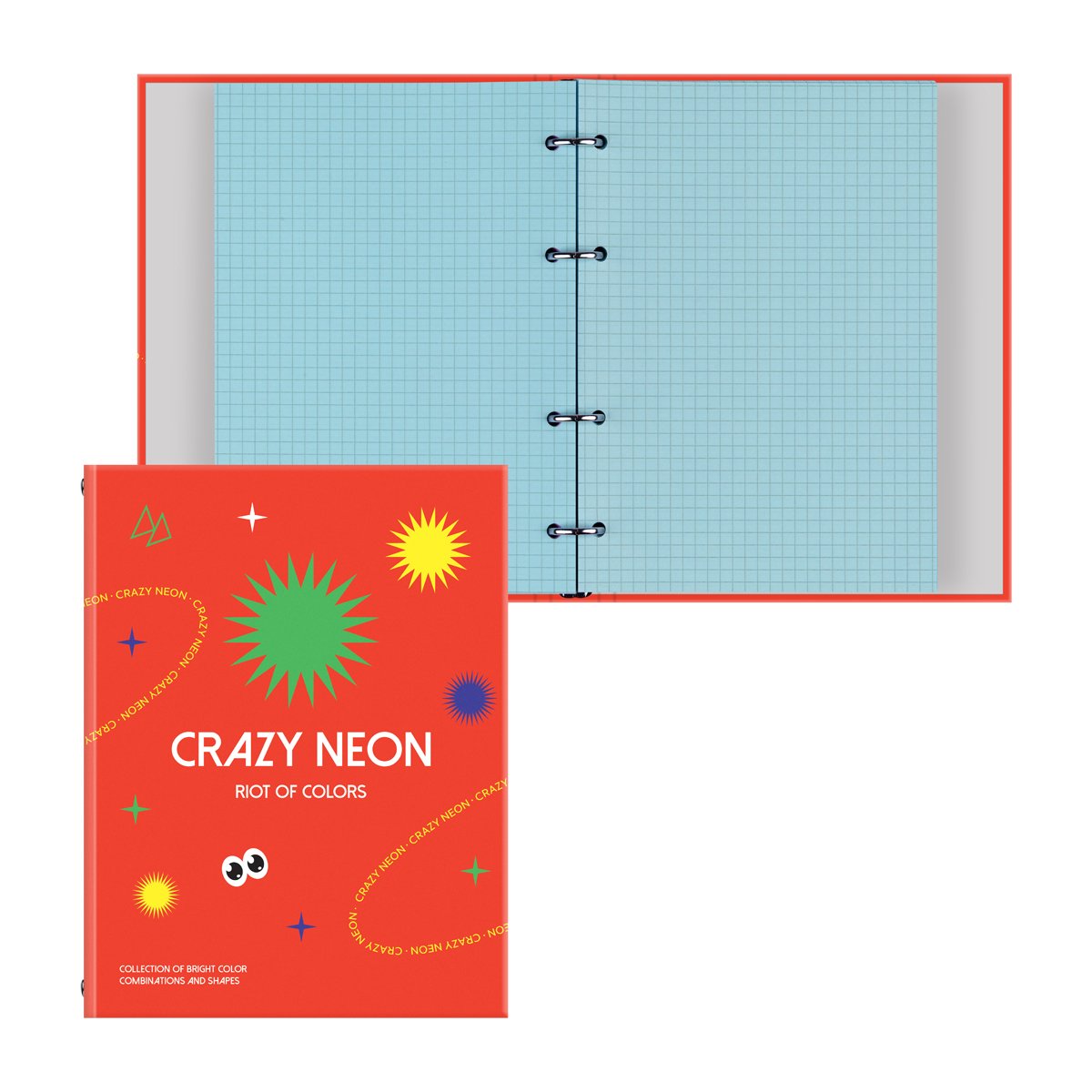 Тетрадь на кольцах А5, 200л., BG «Crazy neon», 4 цвет. блок, глянцевая ламинация