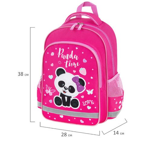 Рюкзак ПИФАГОР SCHOOL, 1 отделение, 3 кармана, «Panda time», 38×28×14 см